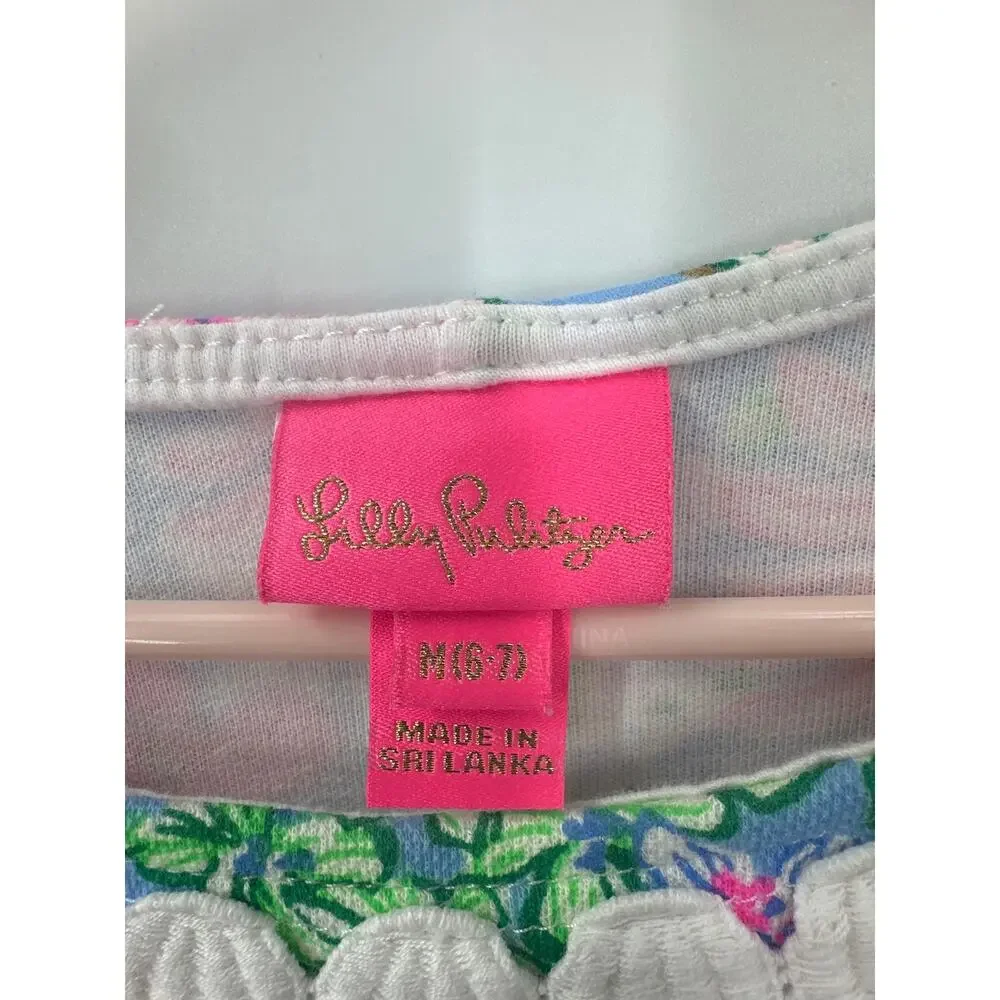 LILLY PULITZER Lil Soiree All Day Shift Dress Size medium (6-7) Bright Pink